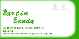 martin benda business card